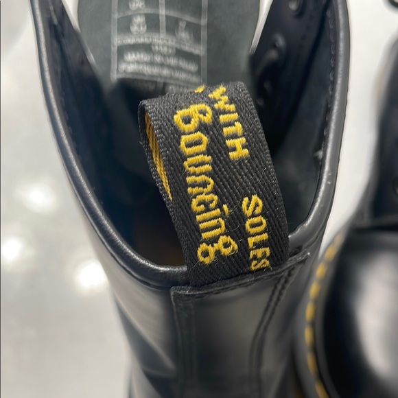 Dr. Martens Black Combat Boots with Polished Leather - Picture 7 of 8